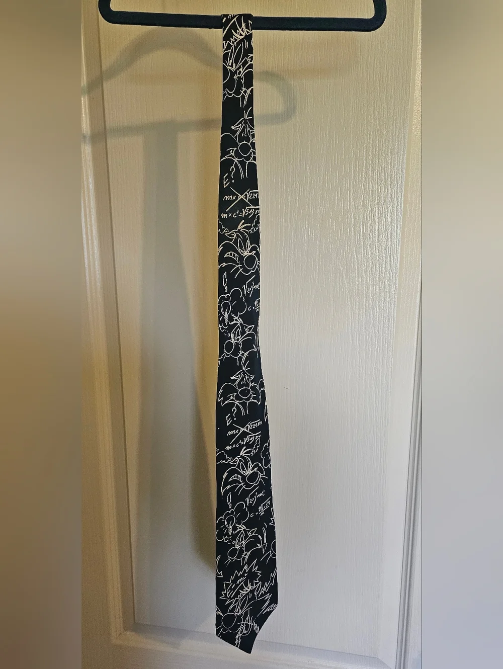 Vintage 1993 Looney Tunes Sylvester Mathematics Tie 100% Silk Made In Italy